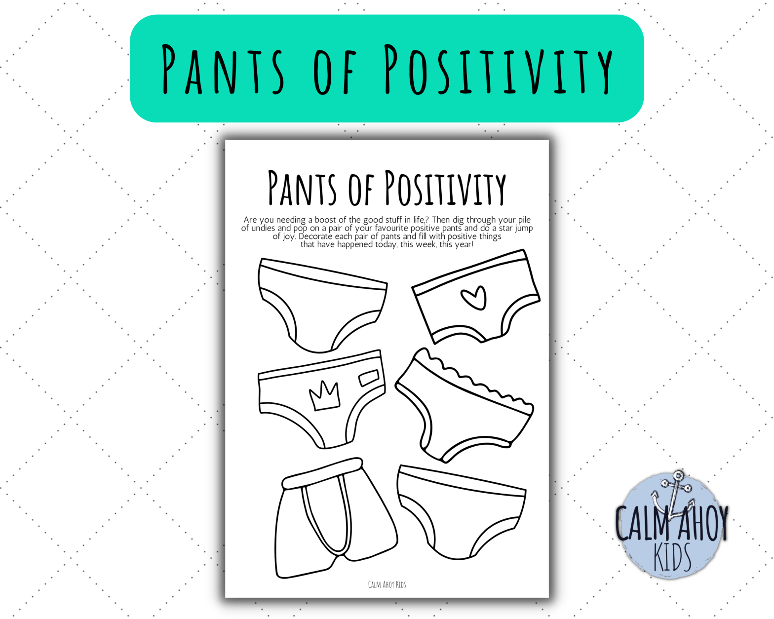 Pants of Positivity Activity for Kids